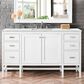 James Martin Vanities Addison 60" Single Bathroom Vanity in Glossy White with 3 cm Ethereal Noctis Quartz Top and Rectangular Sink, , large