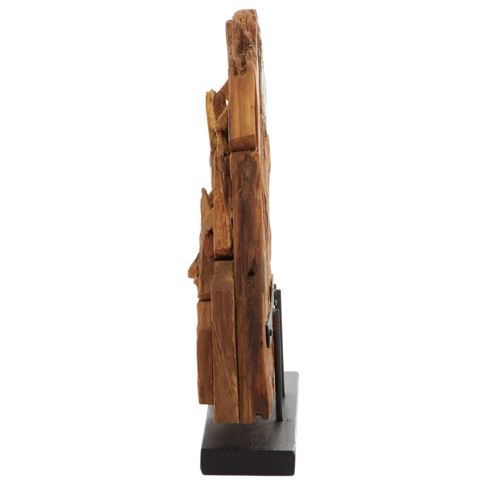 Maple and Jade Abstract Sculpture in Natural Brown, , large