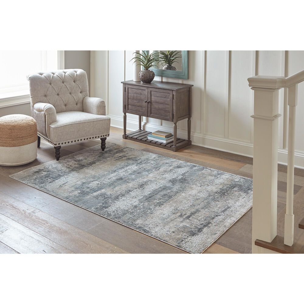 Ashley Shaymore 7&#39;10&quot; x 10&#39;3&quot; Blue and Khaki Area Rug, , large