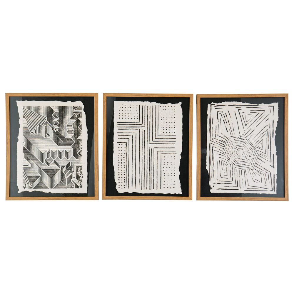 Ashley Wonderstow 23.75&quot; x 19.75&quot; 3-Piece Wall Art Set in Black and Beige, , large
