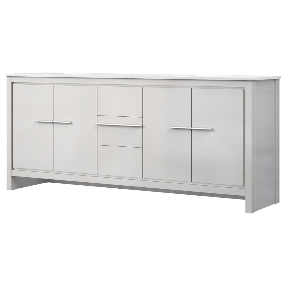 Lexora Home Lafarre 80" Double Bathroom Vanity in White with 2 cm White Cultured Marble Top and Rectangular Sinks, , large