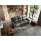 Oxford Furniture Power Reclining Sofa with Power Headrest and Drop Down Table in Cowboy Granite, , large