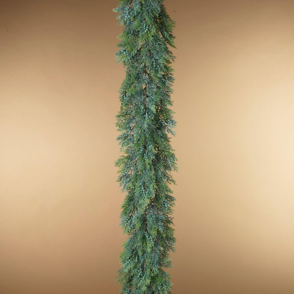 The Gerson Company 6" Cedar & Berry Garland in Green, , large