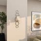 Maple and Jade 25" Stacked Circle Single Indoor/Outdoor Wall Mount Candle Holder in Weathered Silver and Clear, , large