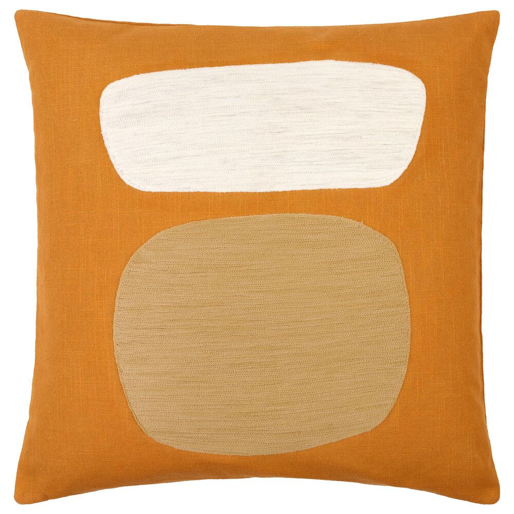 Surya Jason Wu 20" Square Throw Pillow in Camel, Brown and Off-White, , large