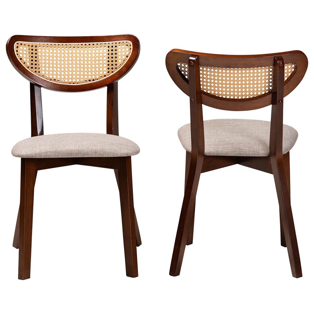 Baxton Studio Dannell Side Chair in Walnut Brown and Light Brown (Set of 2), , large
