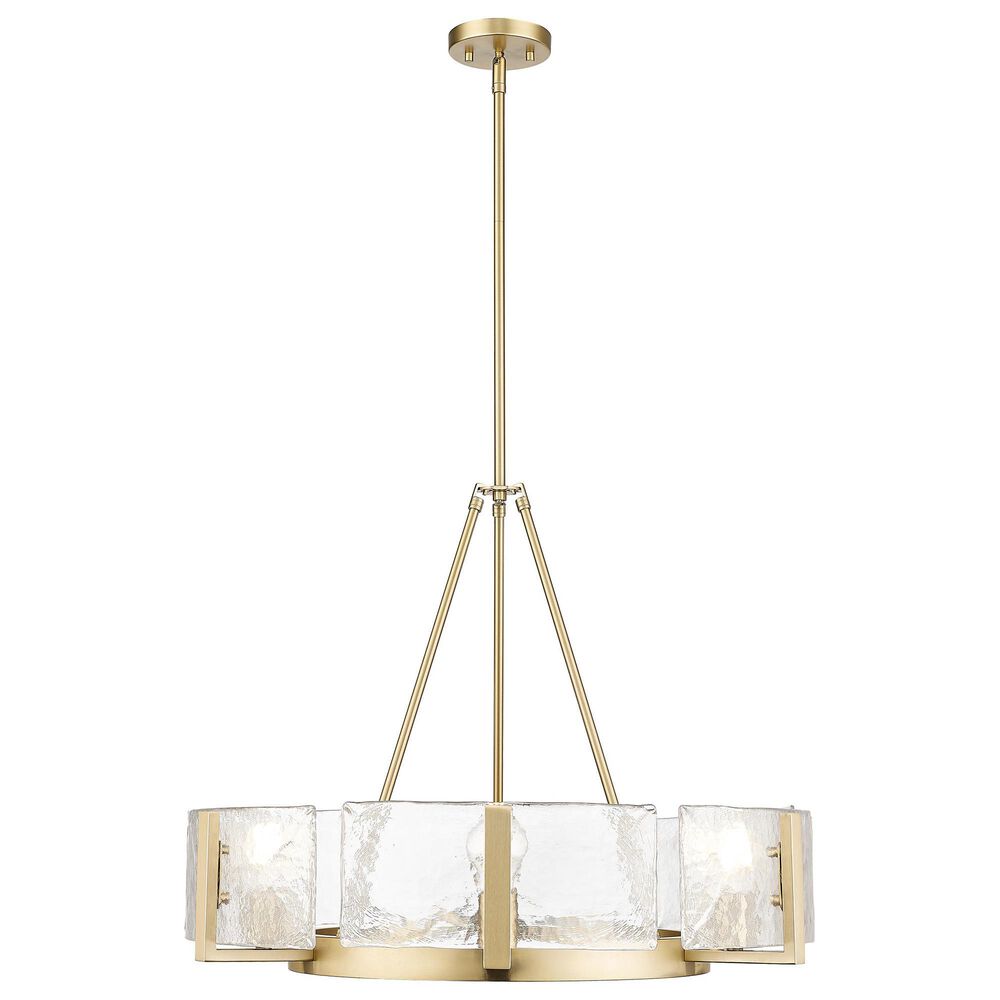 Golden Lighting Aenon 6-Light Wide Chandelier with Hammered Water Glass Shade in Brushed Champagne Bronze, , large