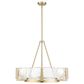 Golden Lighting Aenon 6-Light Wide Chandelier with Hammered Water Glass Shade in Brushed Champagne Bronze, , large