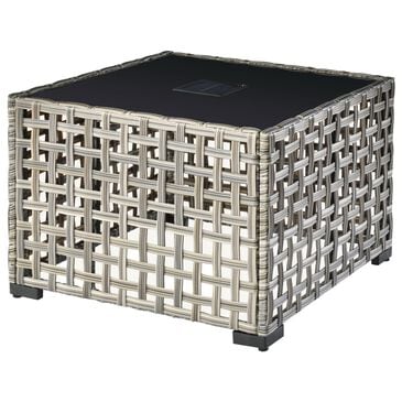 HOMLUX LED-Lit Patio Coffee Table with Built-In Solar Powered LED Lights in Gray, , large