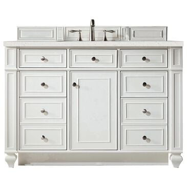 James Martin Vanities Bristol 48" Single Bathroom Vanity in Bright White with 3 cm Lime Delight Quartz Top and Rectangular Sink, , large