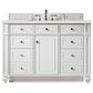 James Martin Vanities Bristol 48" Single Bathroom Vanity in Bright White with 3 cm Lime Delight Quartz Top and Rectangular Sink, , large