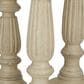 Maple and Jade 12", 15", 18" Distressed Turned Pillar Decorative Candle Holder in Beige (Set of 3), , large