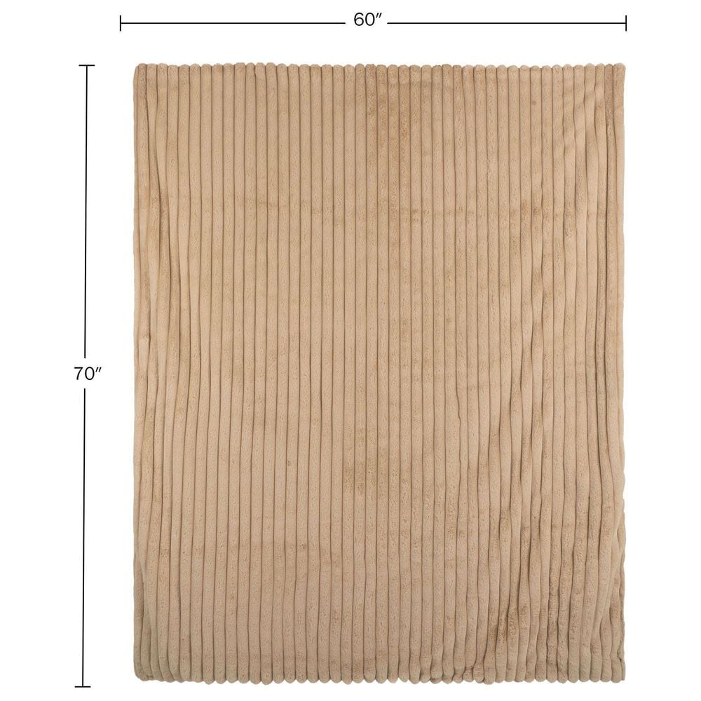 Timberlake 60" x 70" Faux Fur Throw Blanket in Taupe, , large