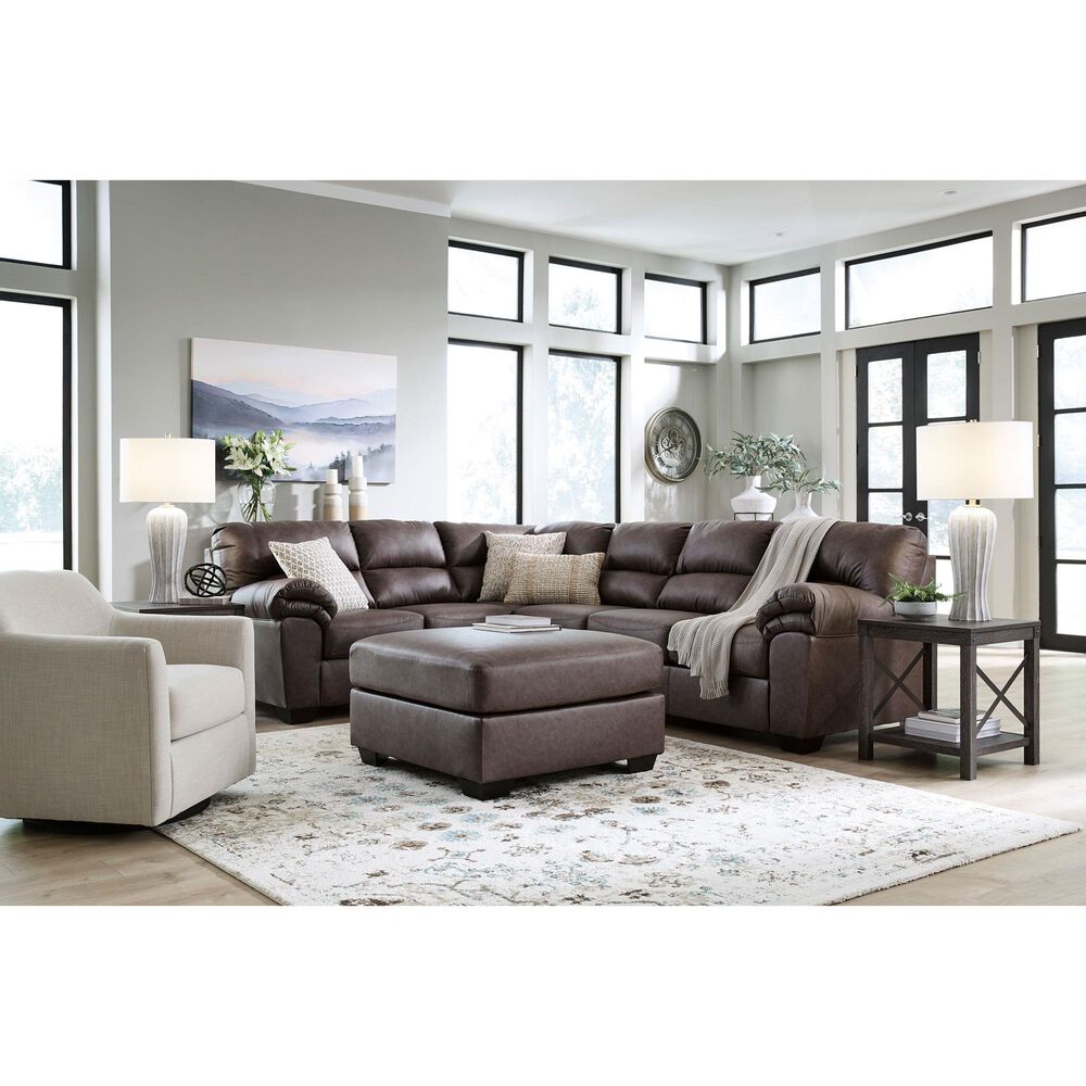 Ashley WillowBend 3-Piece Sectional with LAF Sofa in Umber, , large