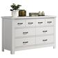 HOMLUX Cassini 6-Drawer Dresser with Black Handles in White, , large