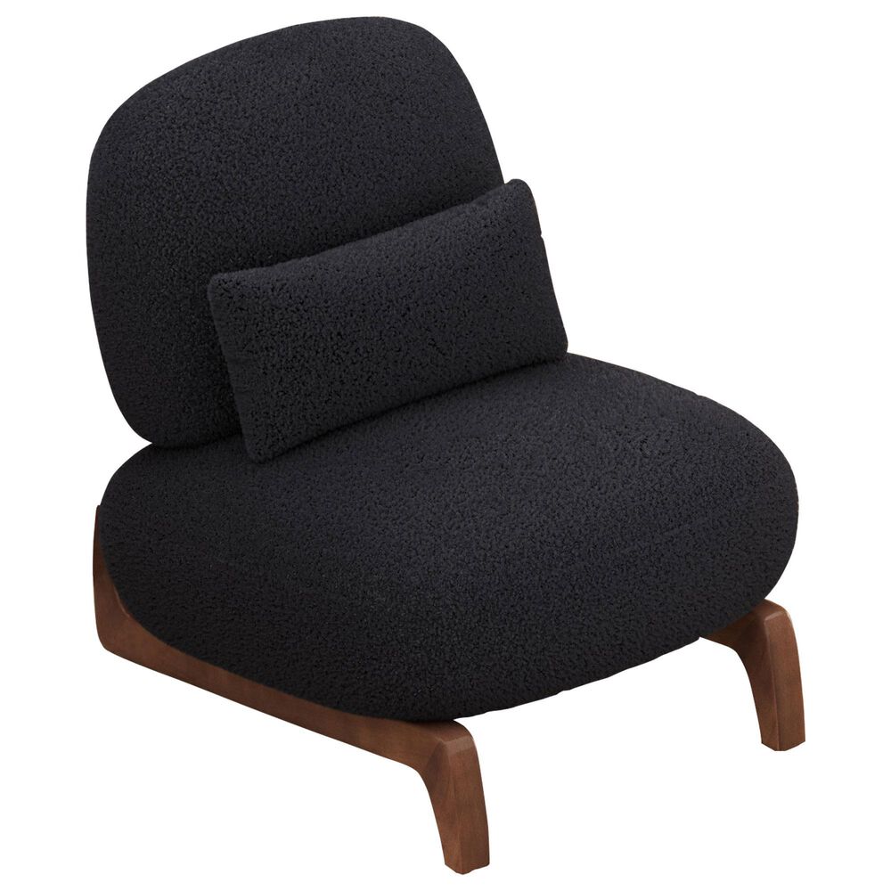 Morden Fort Cloud Boucle Armless Chair in Black, , large