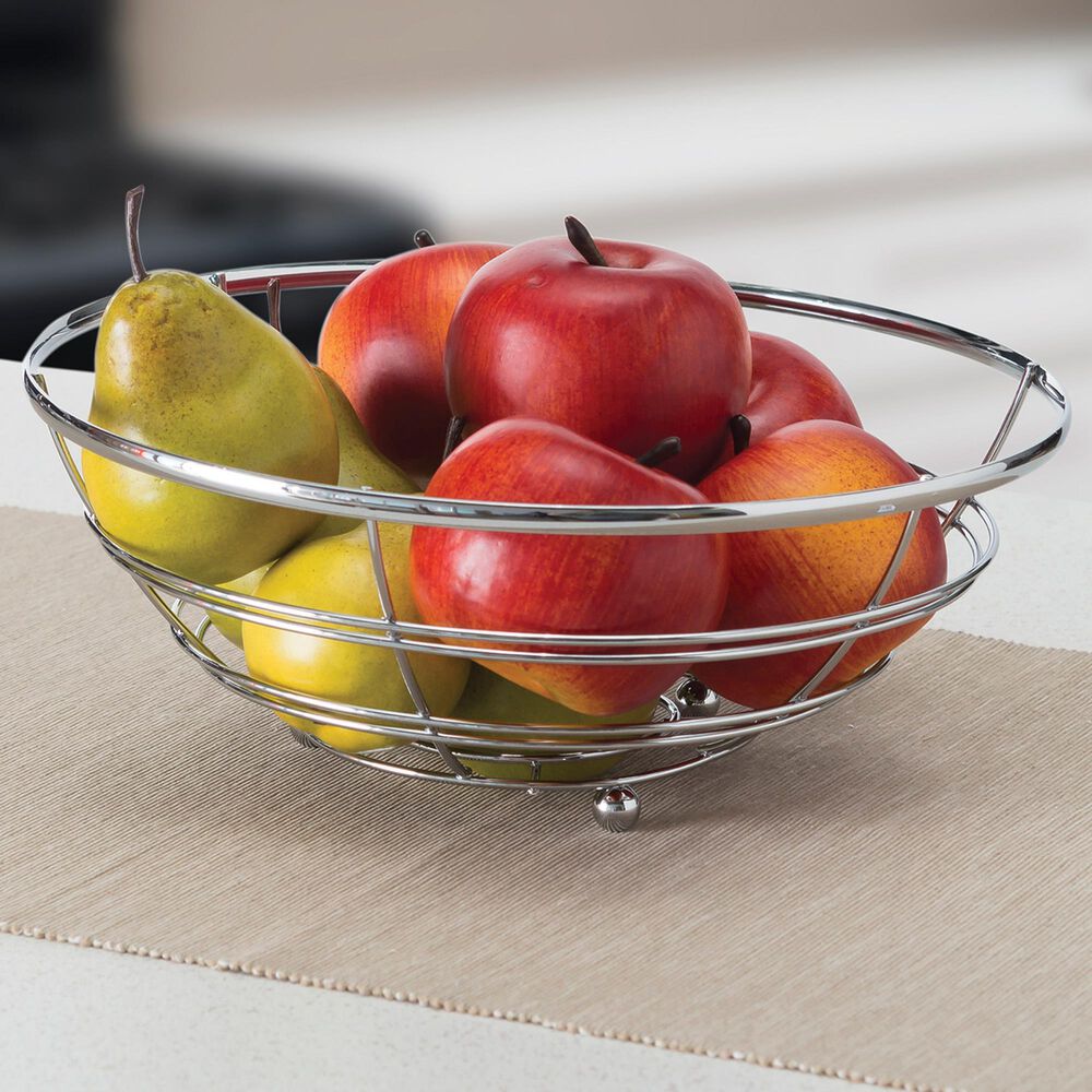 Home Basics Flat Wire Fruit Bowl in Silver, , large