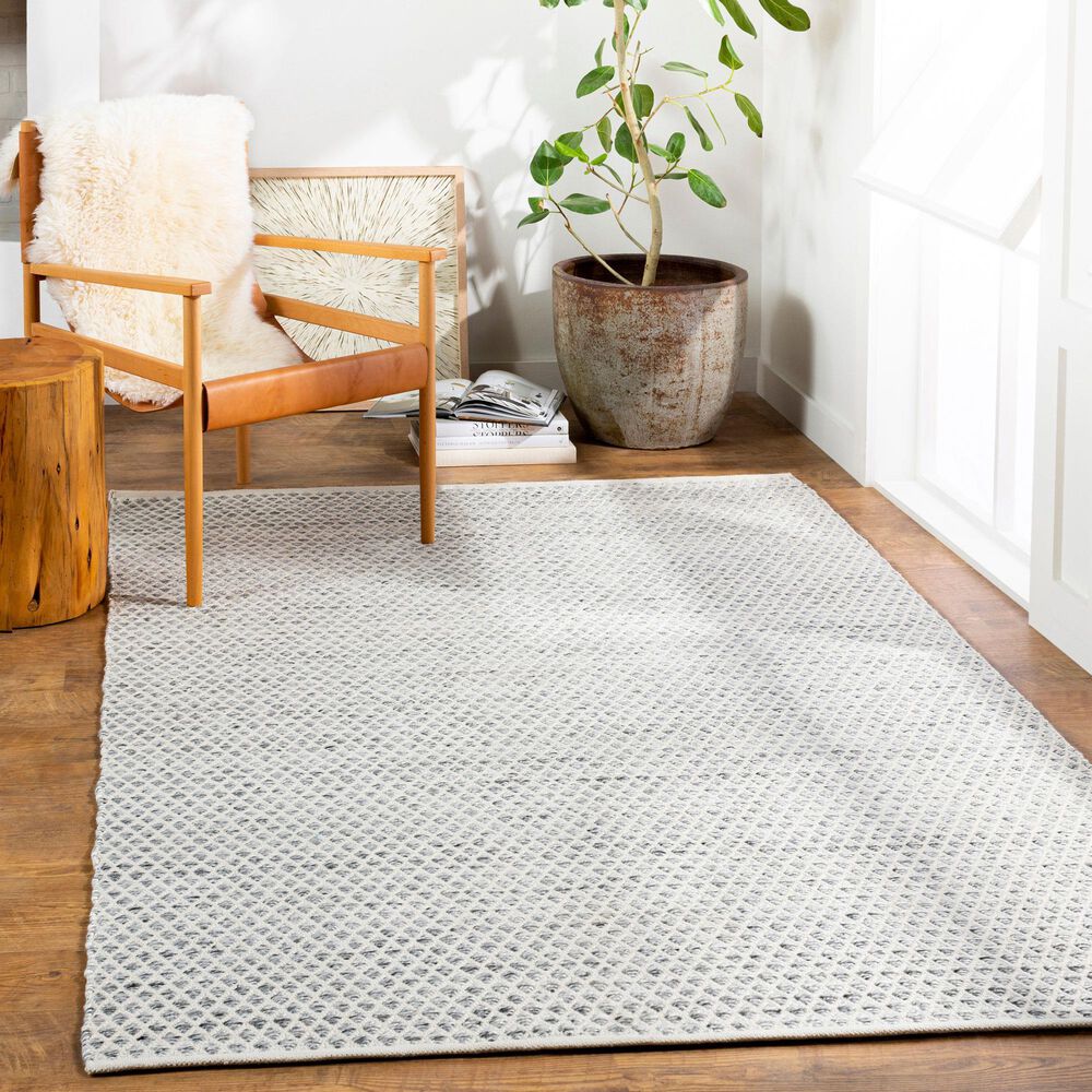 Surya Azalea Geometric 10&#39; x 14&#39; Slate, Off White and Ink Blue Indoor/Outdoor Area Rug, , large