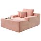 HOMLUX Cloud Faux Fur Chaise Lounge with Plush Pillows in Pink, , large