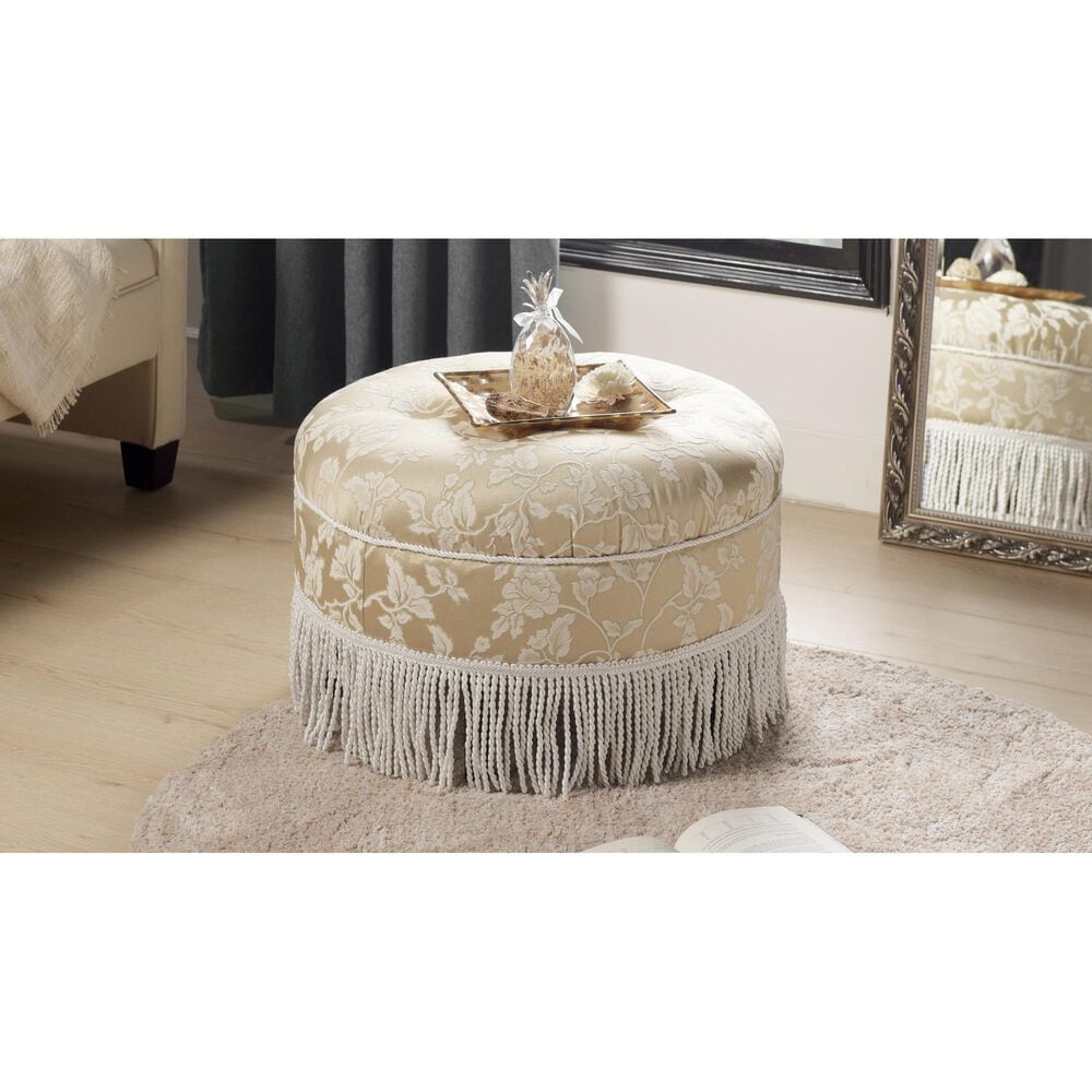 Jennifer Taylor Home Yolanda Standard Ottoman in Champagne Beige and Ivory, , large