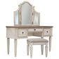 Ashley Realyn Vanity with Mirror and Stool in Chipped White and Brown, , large
