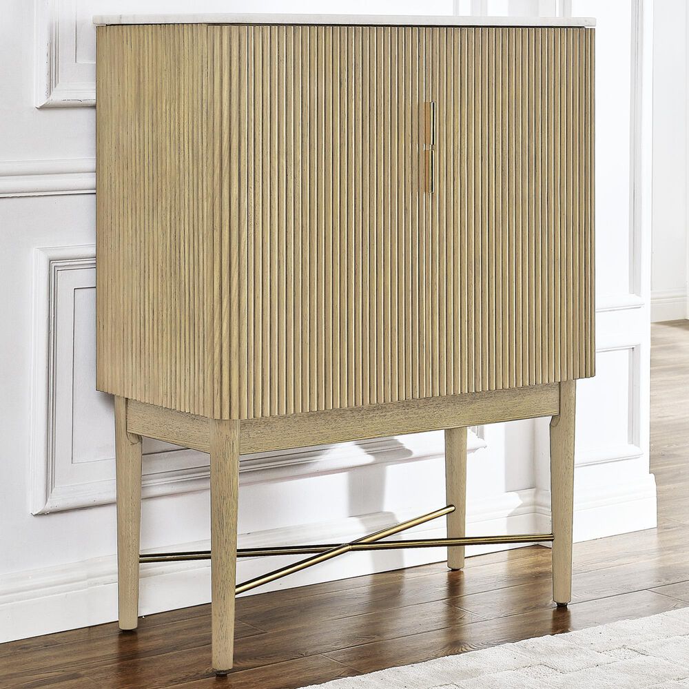 Steve Silver Vida Wine Cabinet in Blonde and White, , large