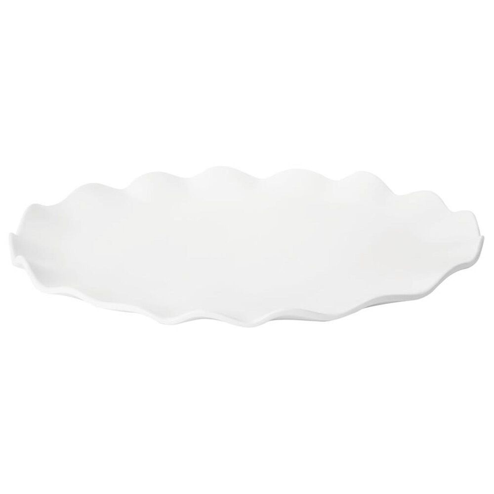 Supreme 16" Melamine Oval Serving Large Platter in White, , large