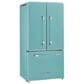 Unique Appliances Classic Retro 21.4 Cu. Ft Frost Free Counter Depth French Door Refrigerator in Ocean Mist Turquoise, , large