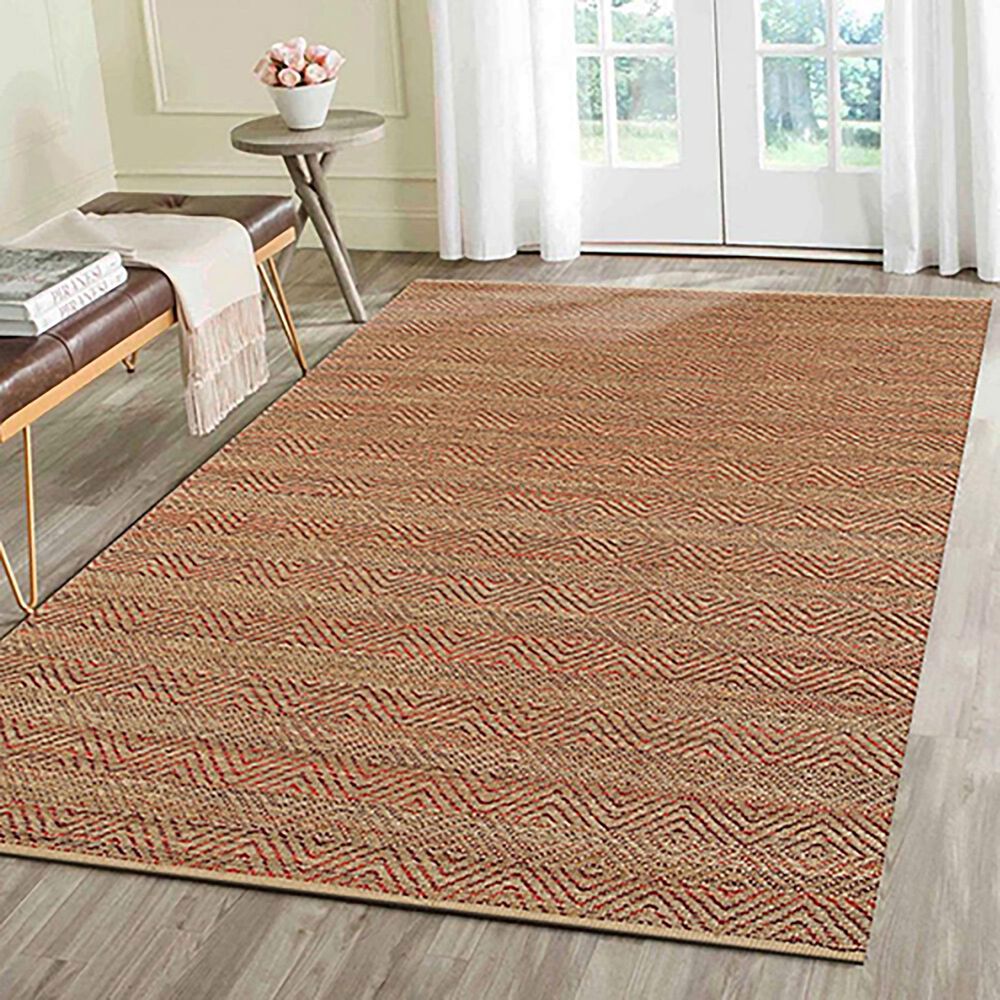 L&amp;R Resources Natural Fiber 7&#39;9&quot; x 9&#39;9&quot; Burgundy Area Rug, , large