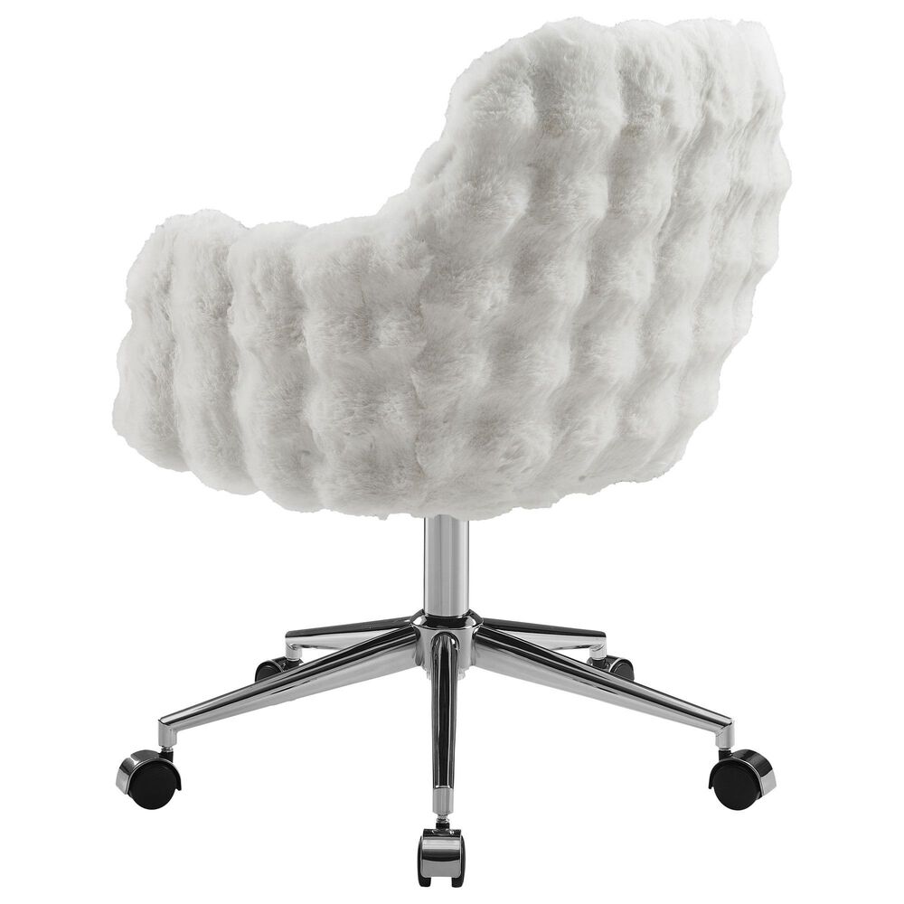 Linon Home Decor Fiona Office Chair with White Cloud Bubble Cushion in Silver, , large