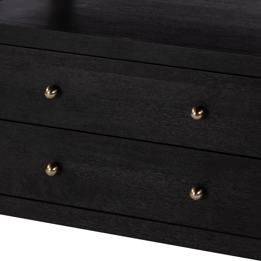 Butler Specialty Company Nora 2-Drawer Wide Nightstand with Open Shelf in Coffee Brown, , large