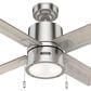 Hunter Beck 42" Ceiling Fan with LED Lights in Brushed Nickel, , large