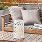 Maple and Jade 11" Circles Decorative Indoor/Outdoor Decorative Candle Lantern in Polished White and Silver, , large
