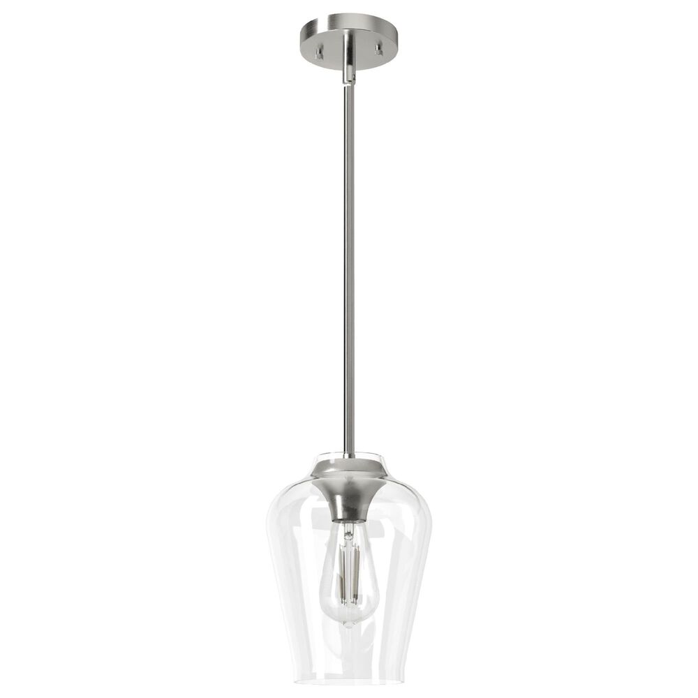 Hunter Vidria 7.25" 1-Light Mini Pendant in Brushed Nickel, , large