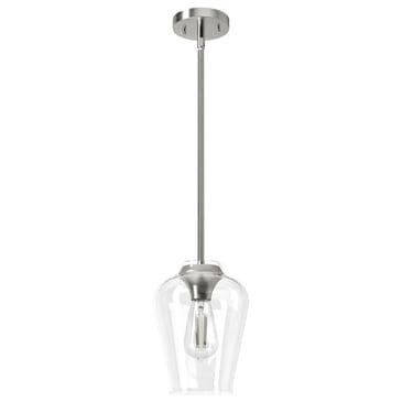 Hunter Vidria 7.25" 1-Light Mini Pendant in Brushed Nickel, , large