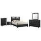 Crown Mark Cadence 5-Piece Queen Bedroom Set in Black and White, , large