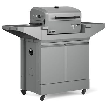 Tytus Emberwood Grill and Prep Cart with Charcoal Tabletop Grill in Gunmetal Gray, , large
