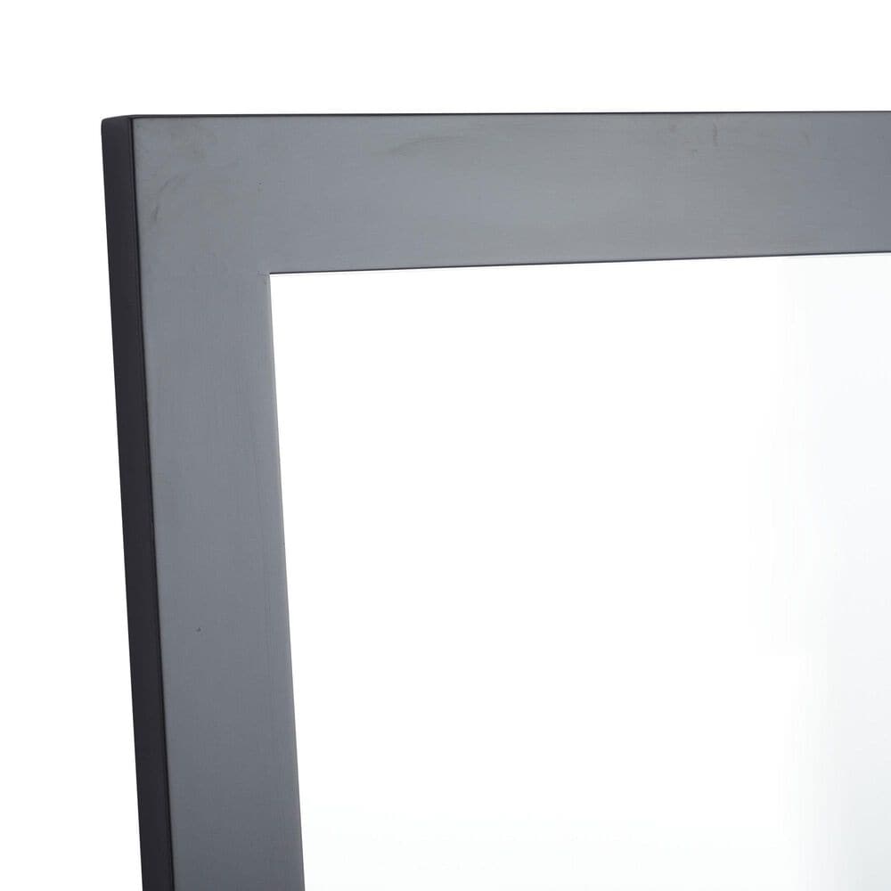 Maple and Jade 36&quot; Wood Rectangular Minimalistic Wall Mirror in Matte Black, , large