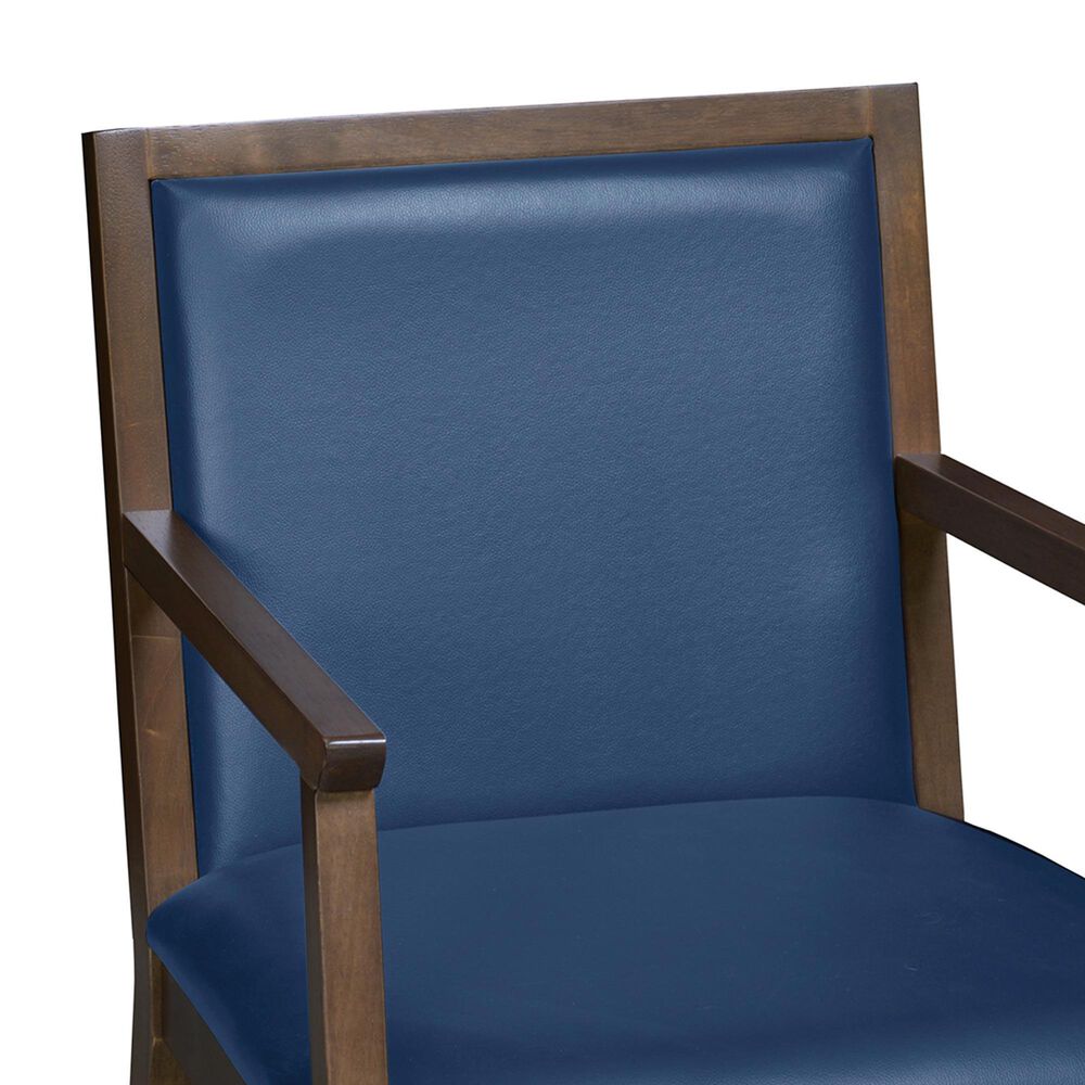 Regency Global Sourcing Regent WallGuard Guest and Reception Side Chair with Navy Blue Cushion in Neo Walnut, , large