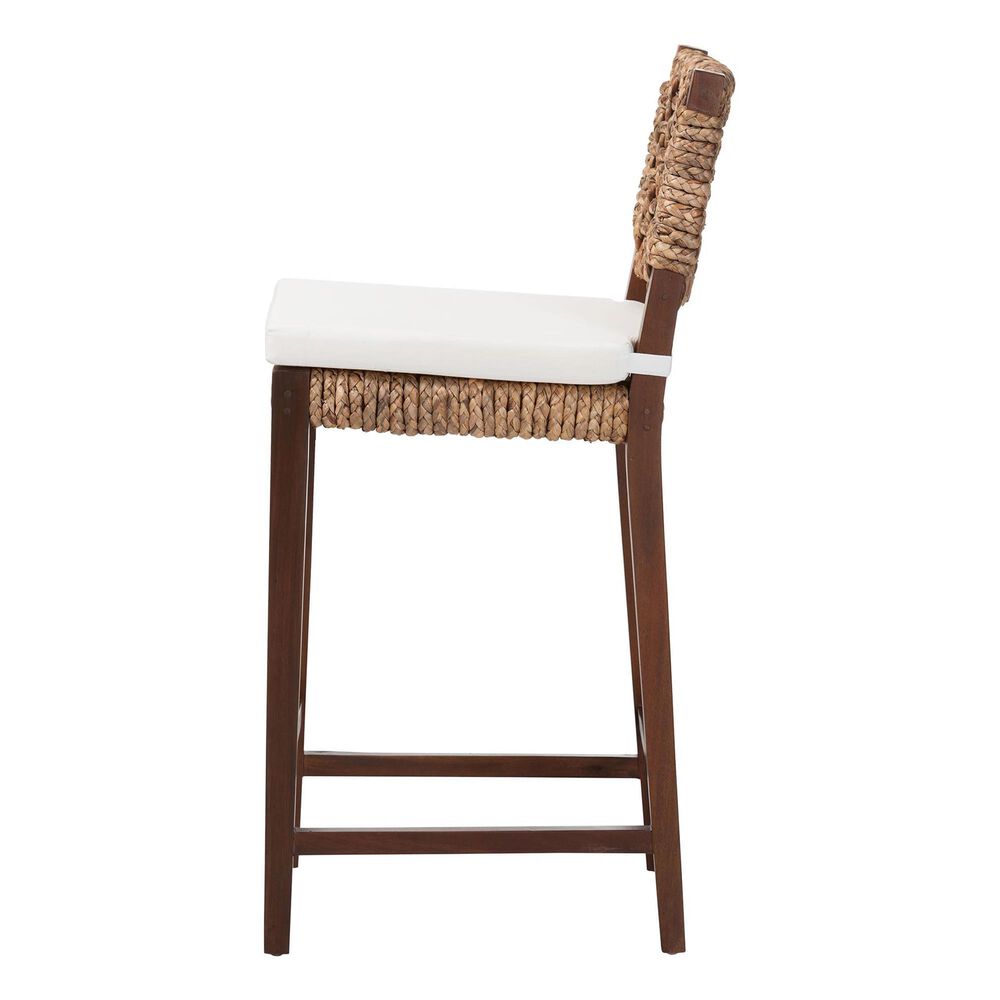 Baxton Studio Alise Bar Stool in Earthy Brown and Natural Brown, , large