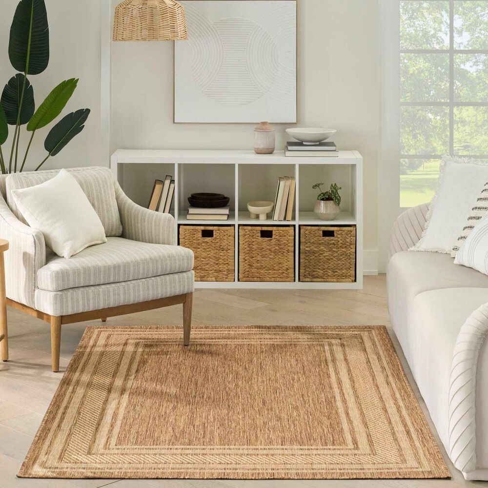 Nourison Horizon HOZ03 Natural 3&#39; x 5&#39; Indoor/Outdoor Area Rug, , large