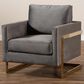 Baxton Studio Matteo Arm Chair in Grey, , large