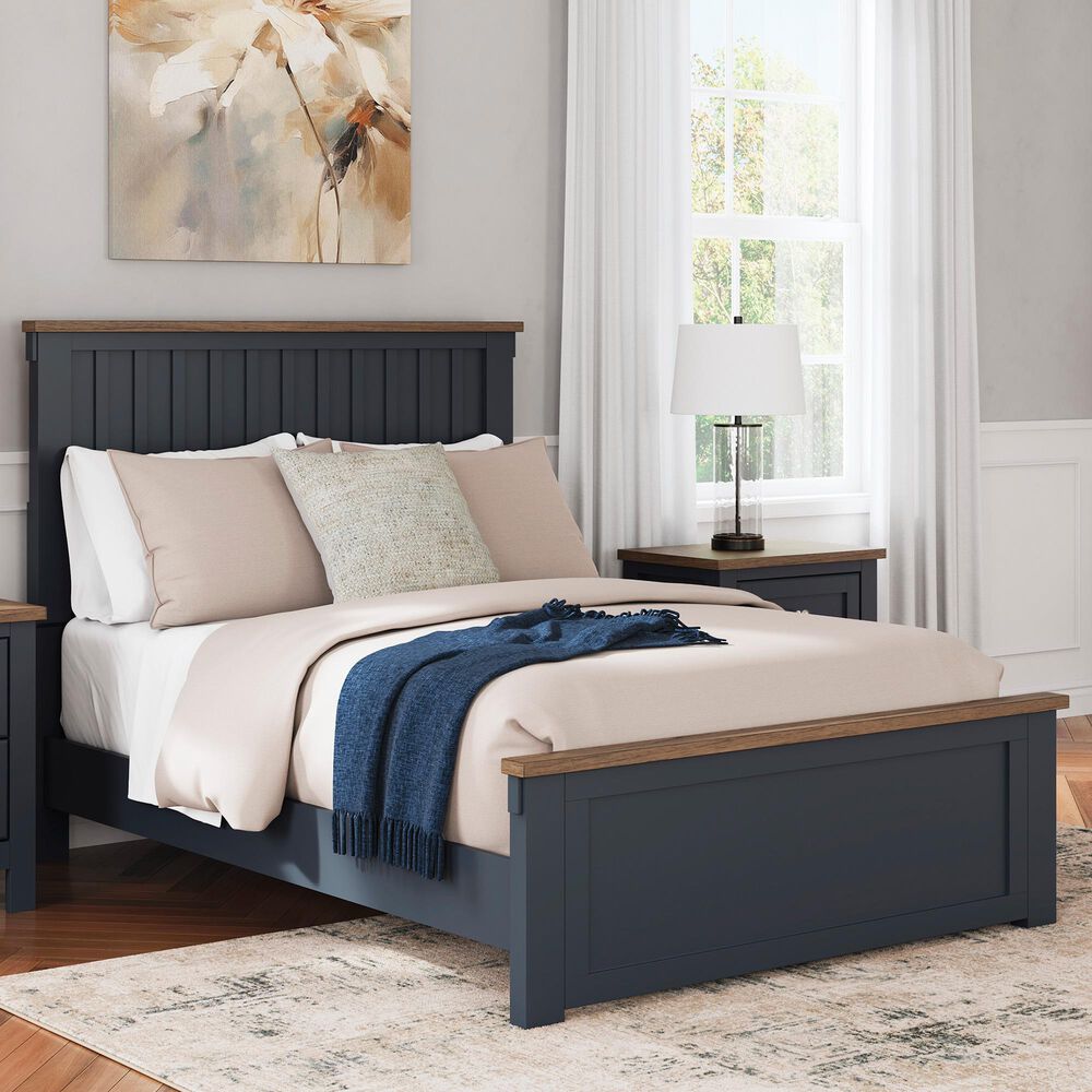 Ashley Landocken Full Panel Bed in Brown and Blue, , large