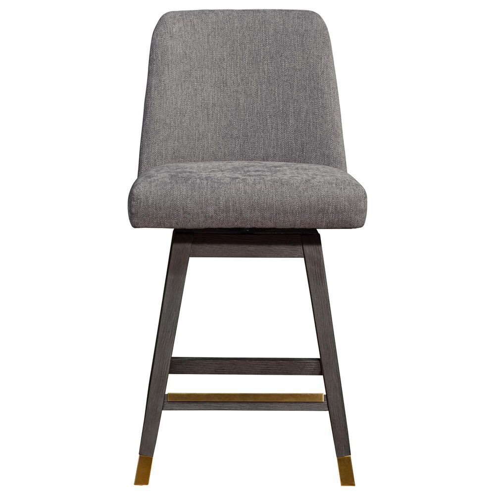 Blue River Amalie Swivel Counter Stool with Mocha Cushion in Grey Oak, , large