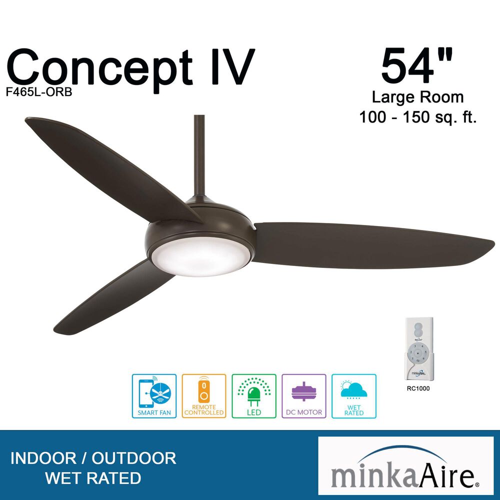 Minka-Aire Concept IV 54" Ceiling Fan with LED Light in Oil Rubbed Bronze, , large