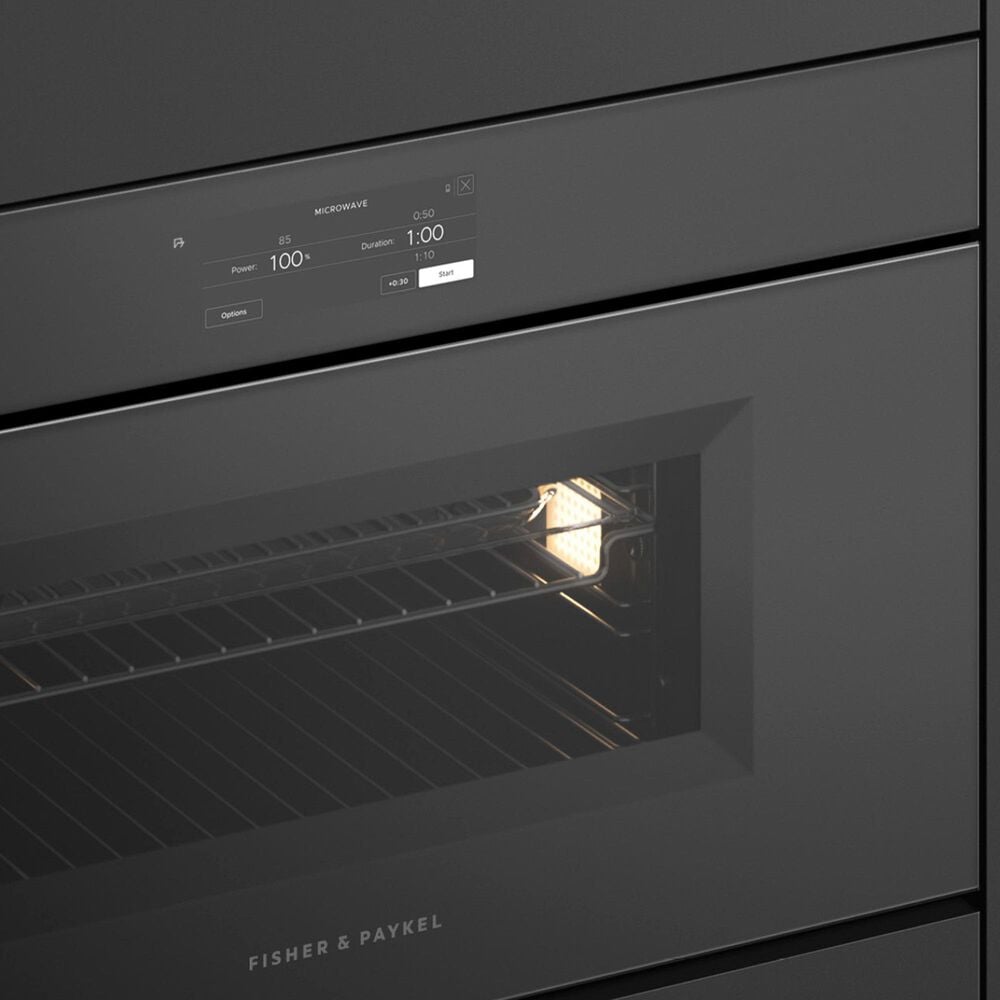 Fisher &amp; Paykel 1.7 Cu. Ft. Minimal Compact Convection Speed Oven in Soft Black, , large