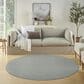 Nourison Courtyard Ivory and Aqua 6" Round Indoor/Outdoor Area Rug, , large