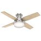 Hunter Dempsey Low Profile 44" Ceiling Fan with Light Gray Oak Blades in Brushed Nickel, , large