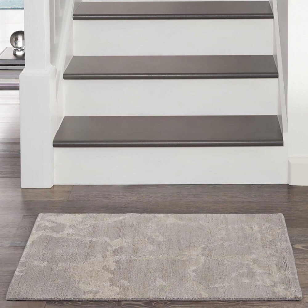 Nourison Silk Shadows SHA02 2&#39; x 3&#39; Silver Area Rug, , large