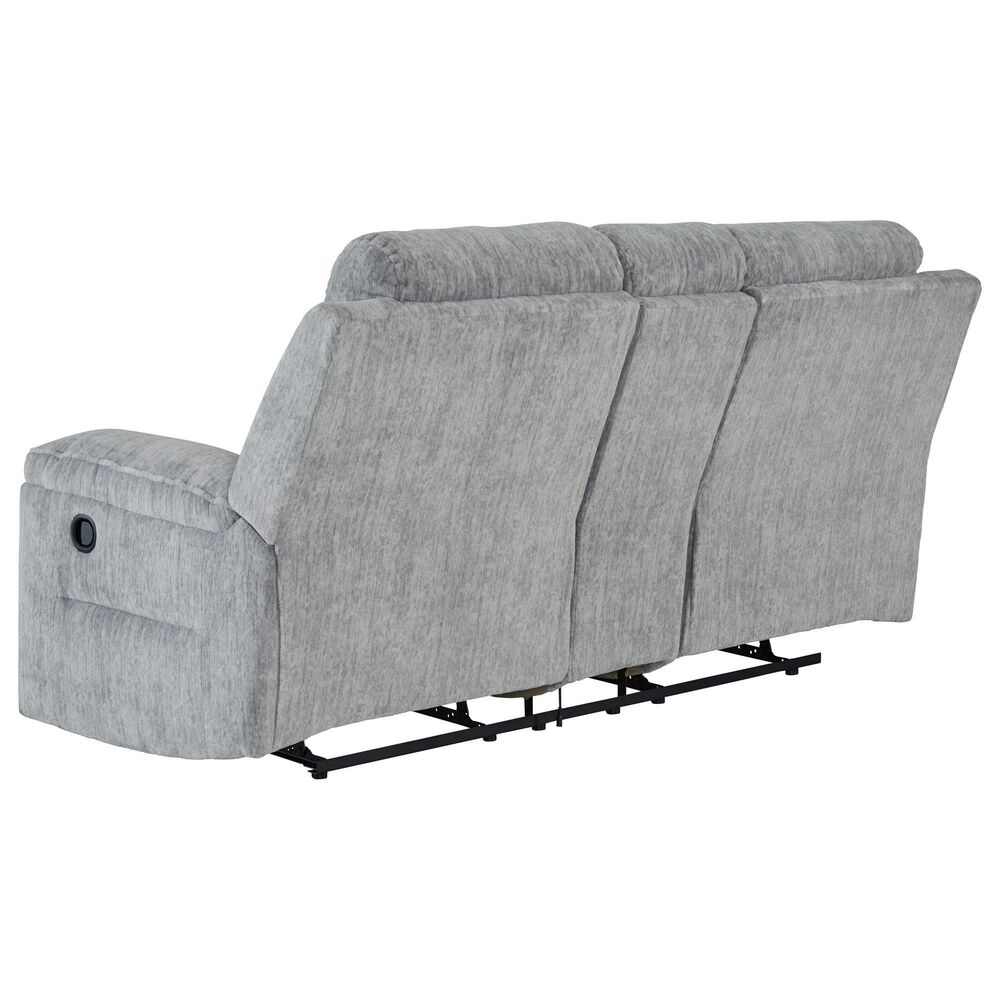 Ashley Buntington Double Manual Reclining Loveseat in Pewter, , large